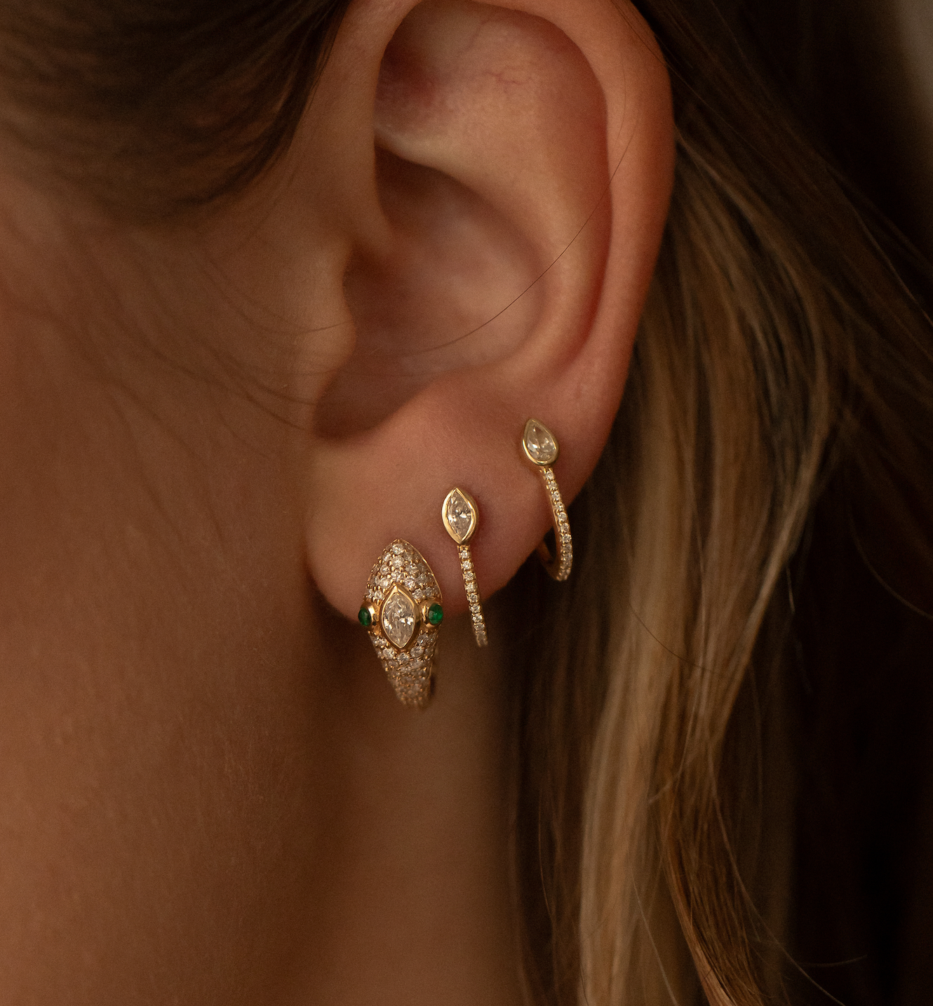 DIAMOND SERPENT EARRING