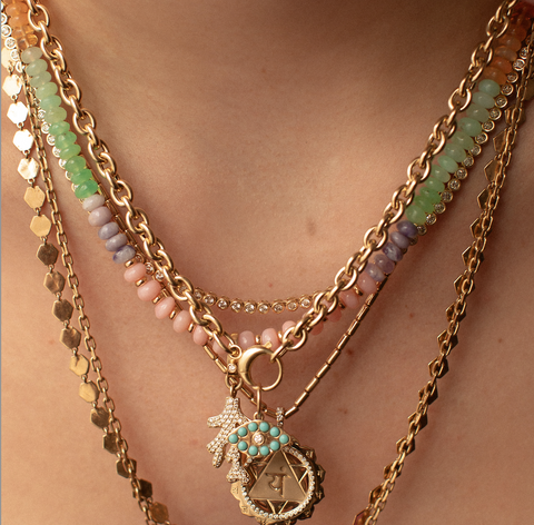 BOHO OPAL RONDELLE NECKLACE