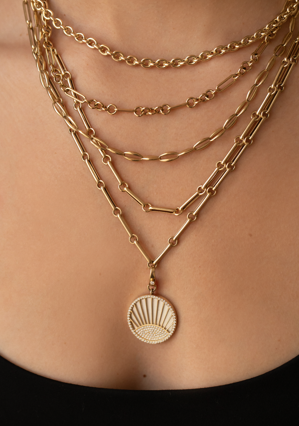 SOLID 14K GOLD PUFFY LINK CHAIN
