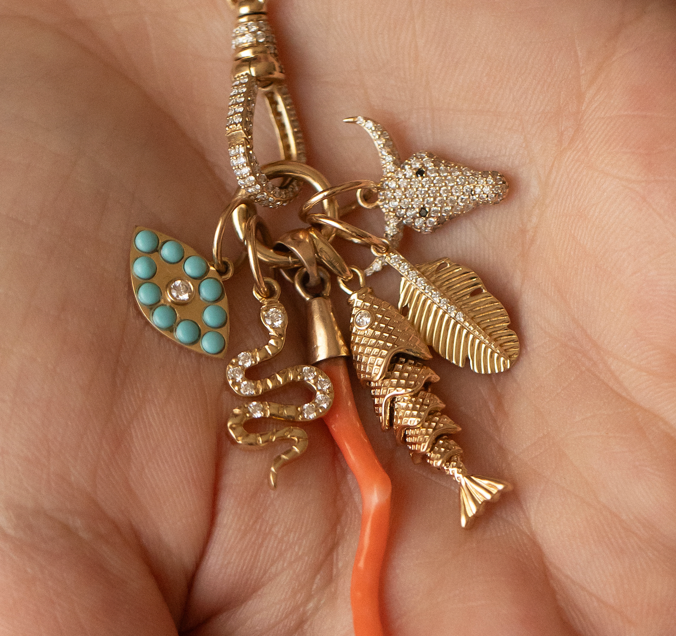 DIAMOND FEATHER CHARM