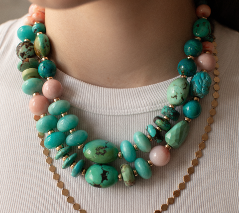 BOHEMIAN GEMSTONE NECKLACES. ONE OF A KIND