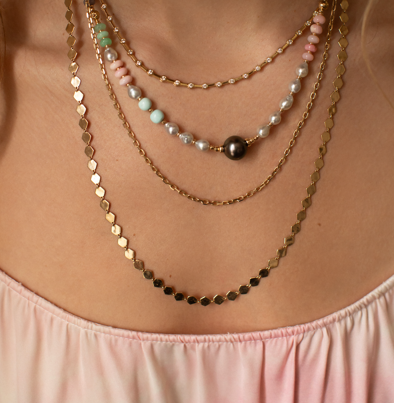 14K GOLD DISC CHAIN