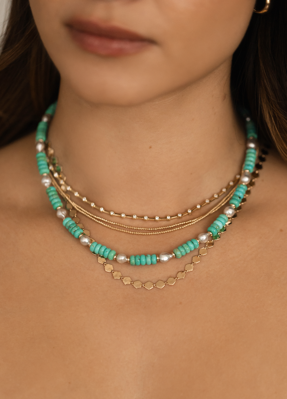 TURQUIOSE & AKOYA PEARL NECKLACE