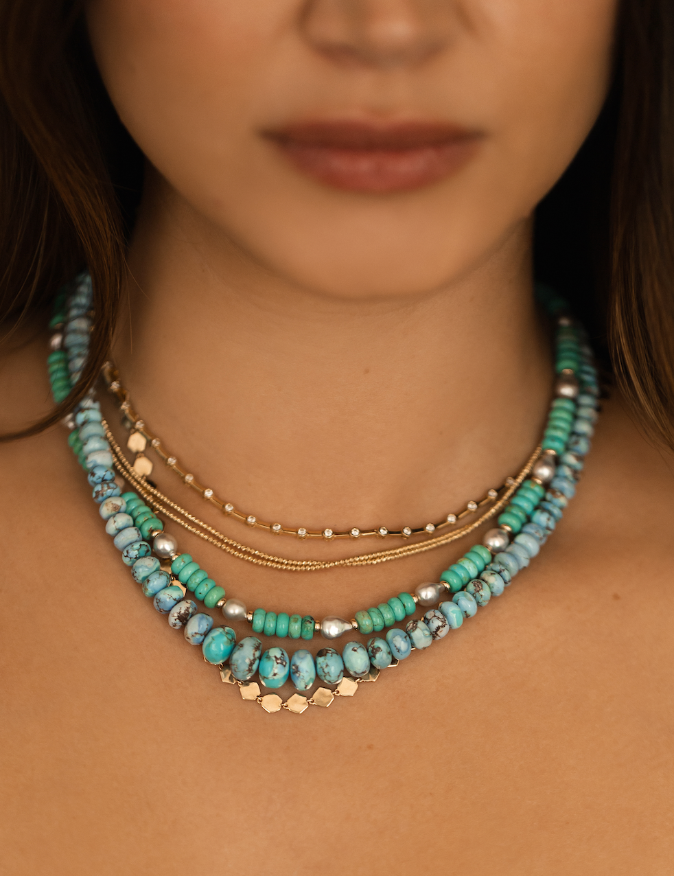 TURQUIOSE & AKOYA PEARL NECKLACE