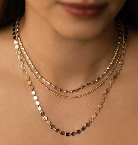 14K GOLD DISC CHAIN