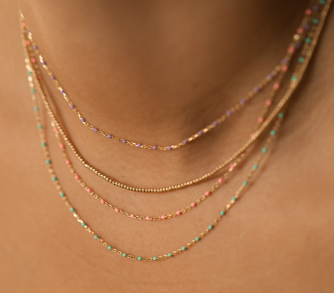14K GOLD & ENAMEL CHAINS