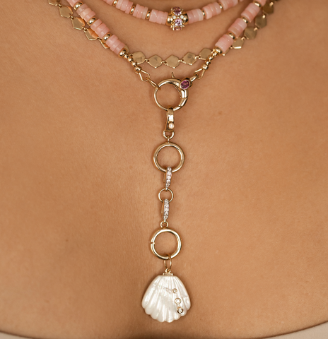 14K GOLD AND DIAMOND CHARM CLIP