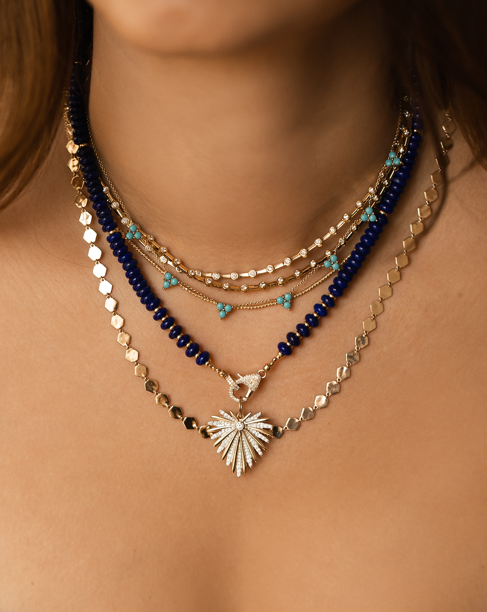 TURQUOISE TRIANGLE CLUSTER NECKLACE