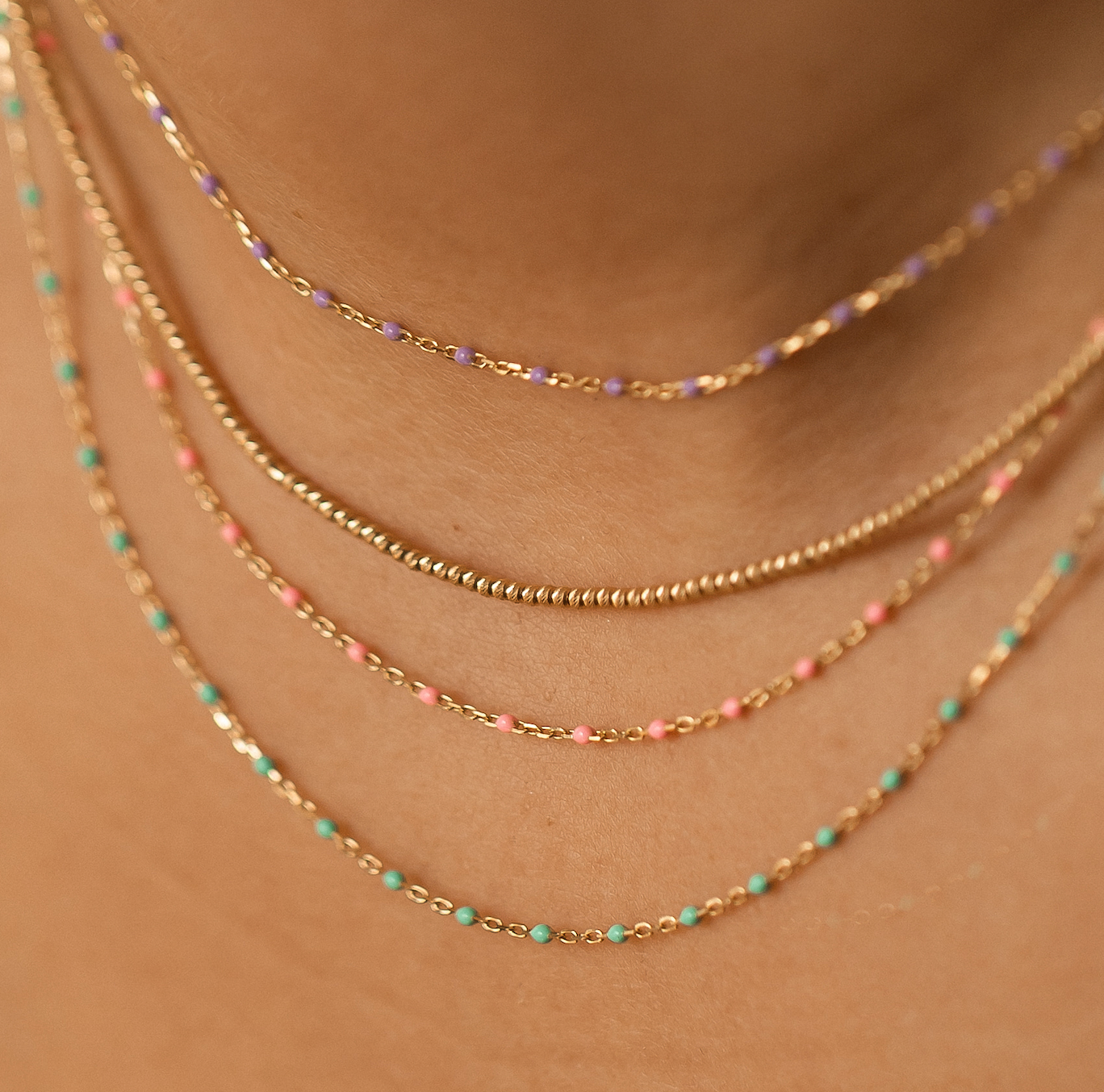 THE GOLD SPARKLE BEADED CHAIN