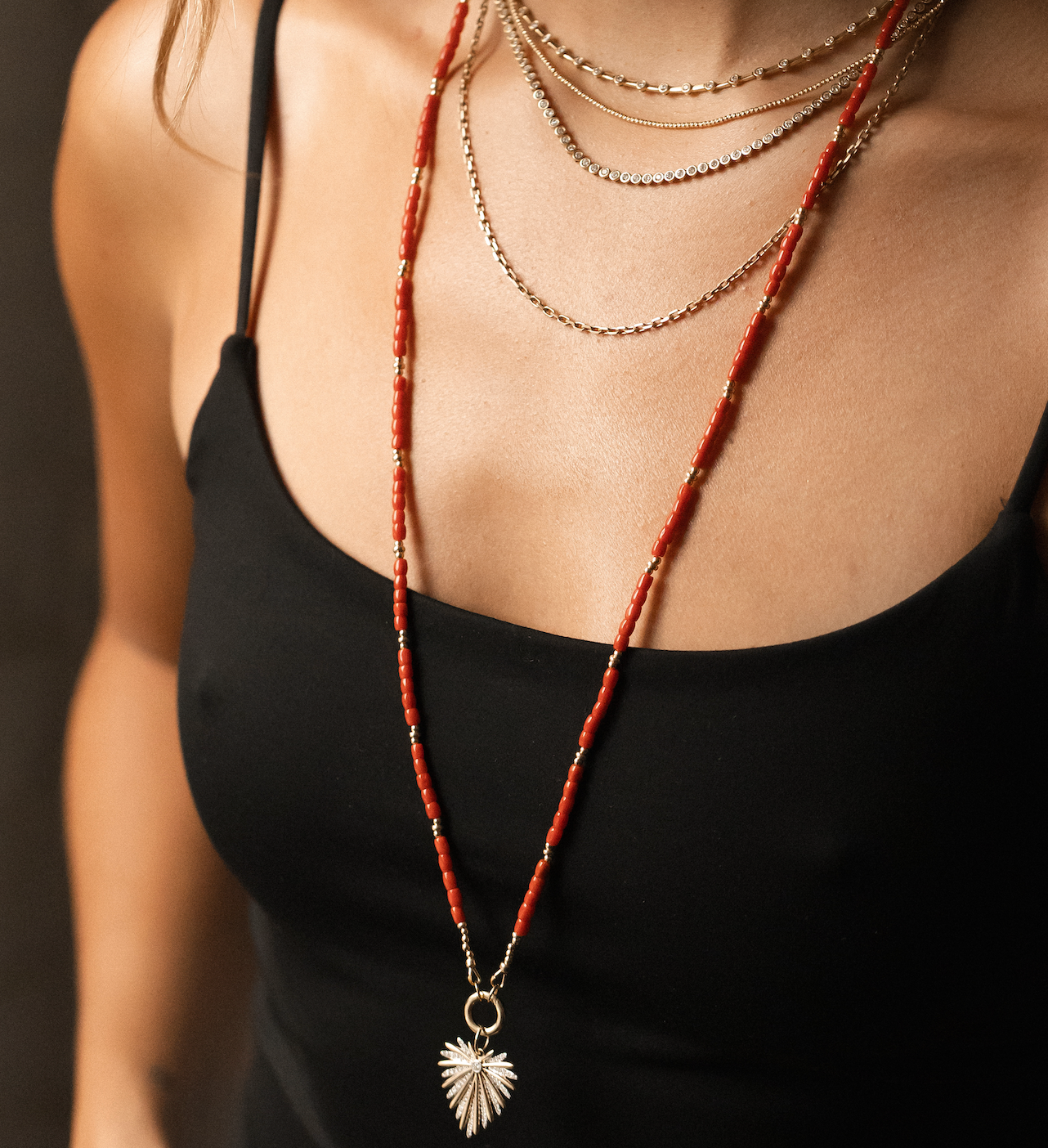 LONG CORAL NECKLACES