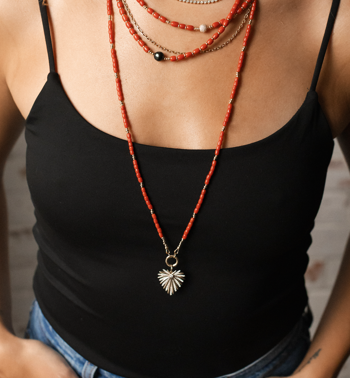 LONG CORAL NECKLACES