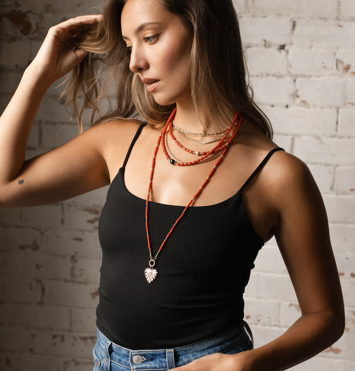 LONG CORAL NECKLACES