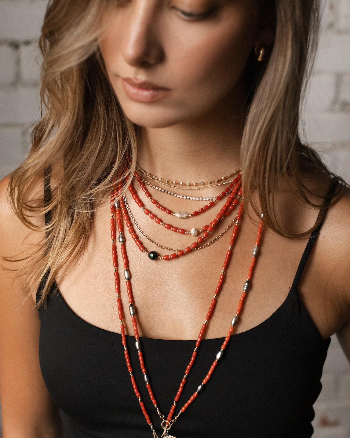 LONG CORAL NECKLACES