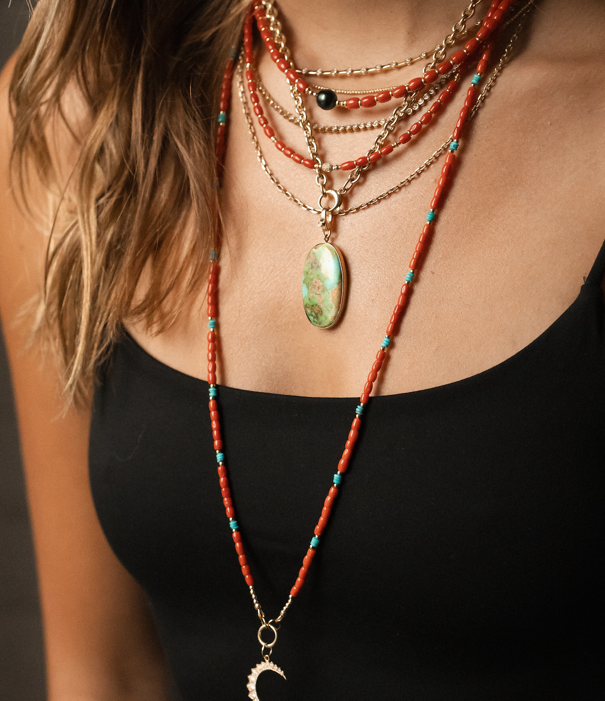 LONG CORAL NECKLACES