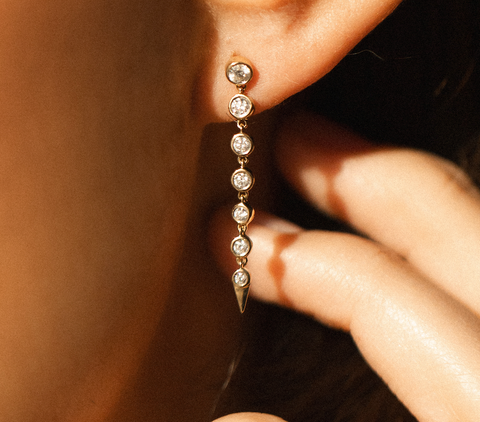 BEZEL DIAMOND DROP EARRINGS