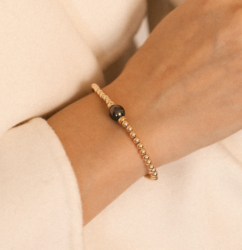 14K GOLD & TAHITIAN PEARL BRACELET