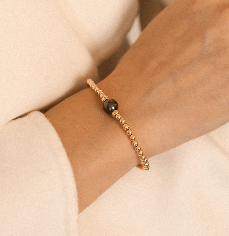 14K GOLD & TAHITIAN PEARL BRACELET