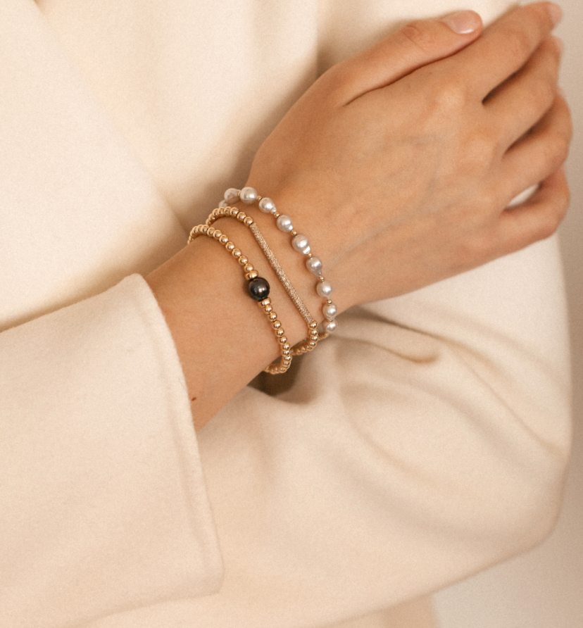 14K GOLD & TAHITIAN PEARL BRACELET