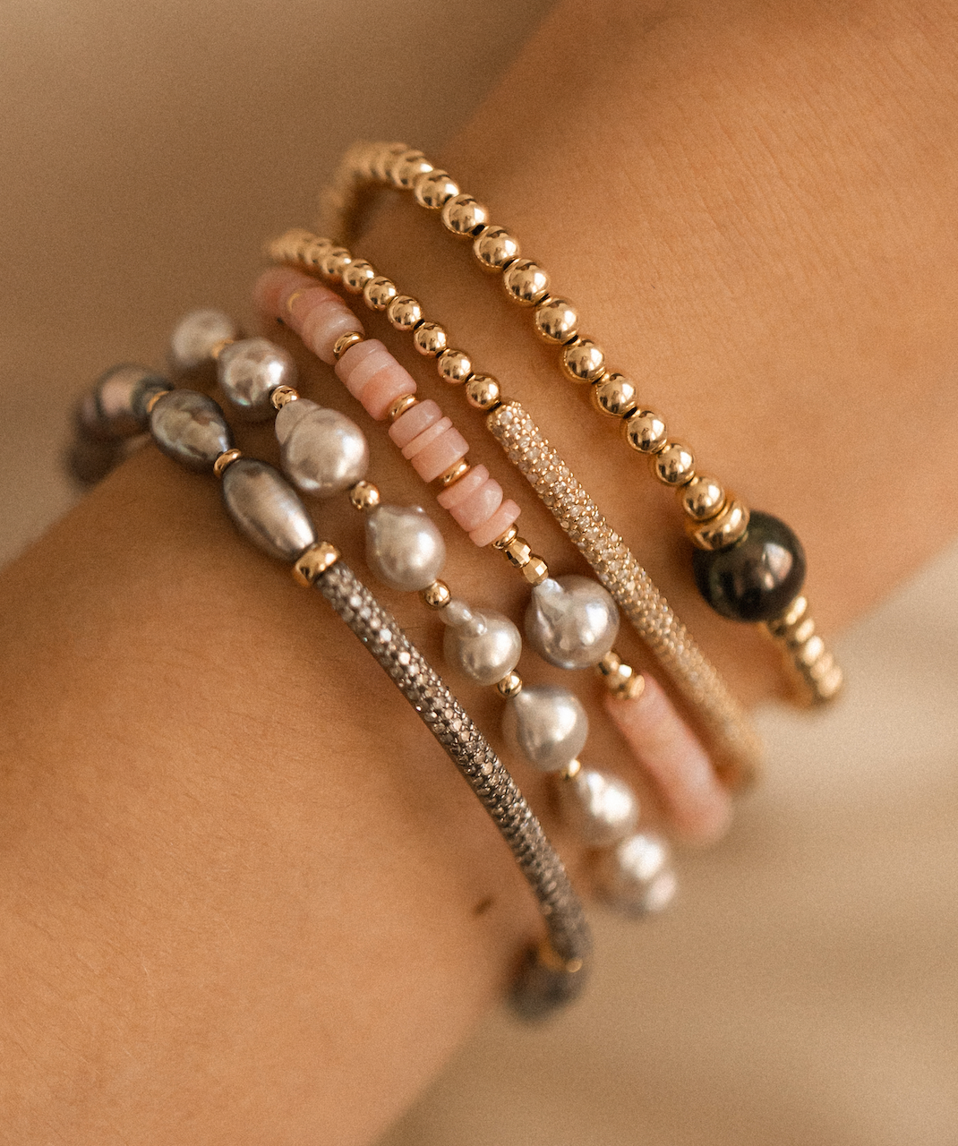 14K GOLD & TAHITIAN PEARL BRACELET