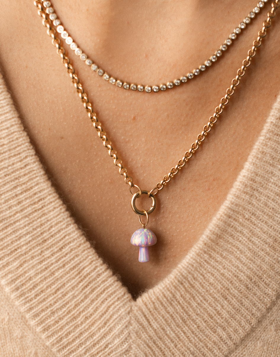 OPAL MUSHROOM CHARM