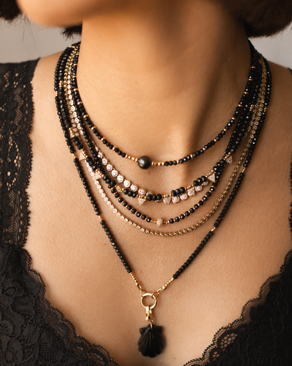 14K GOLD & DIAMOND ILLUSION TENNIS NECKLACE