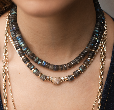 LABRADORITE BEADED NECKLACE