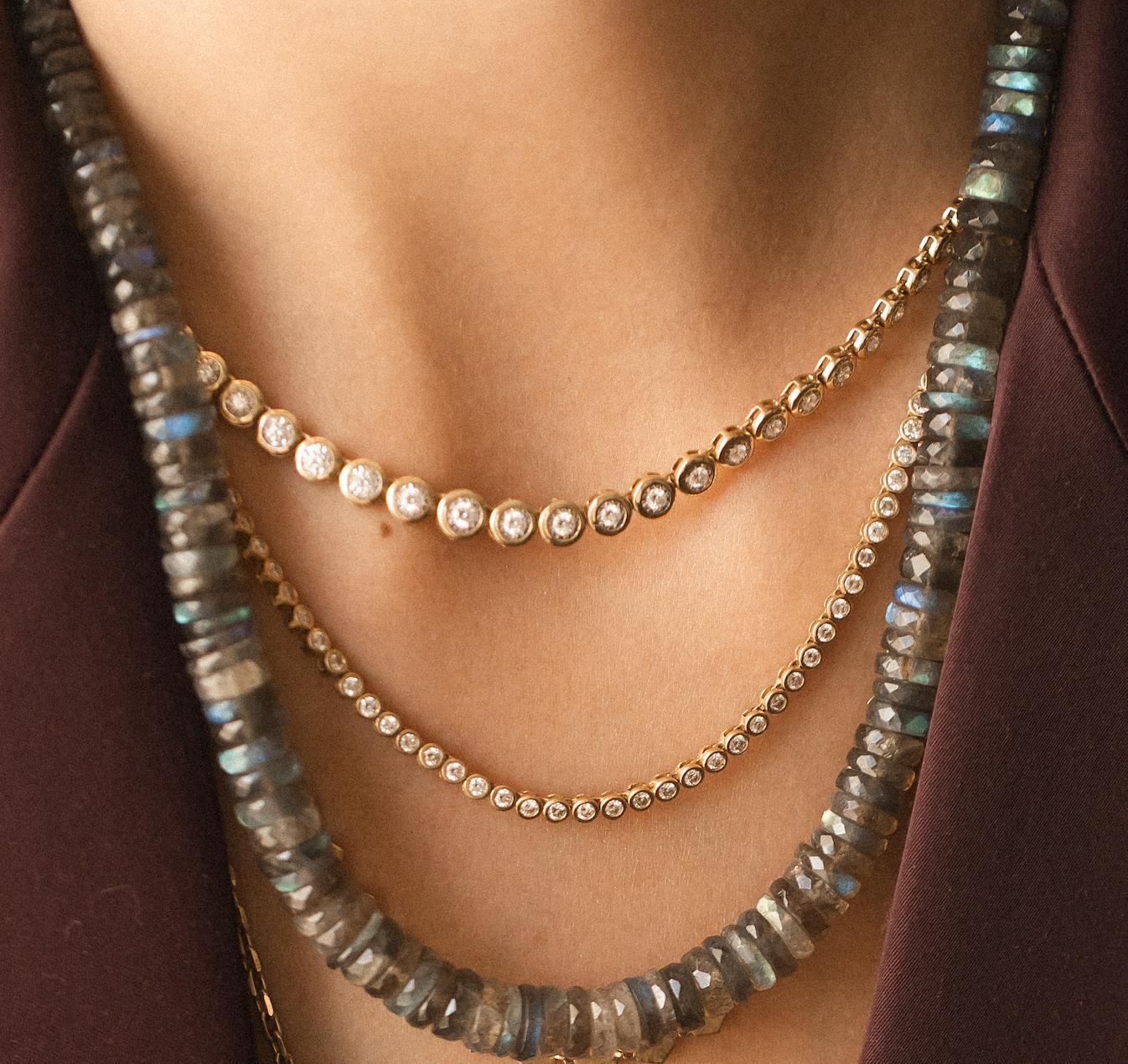 LABRADORITE BEADED NECKLACE