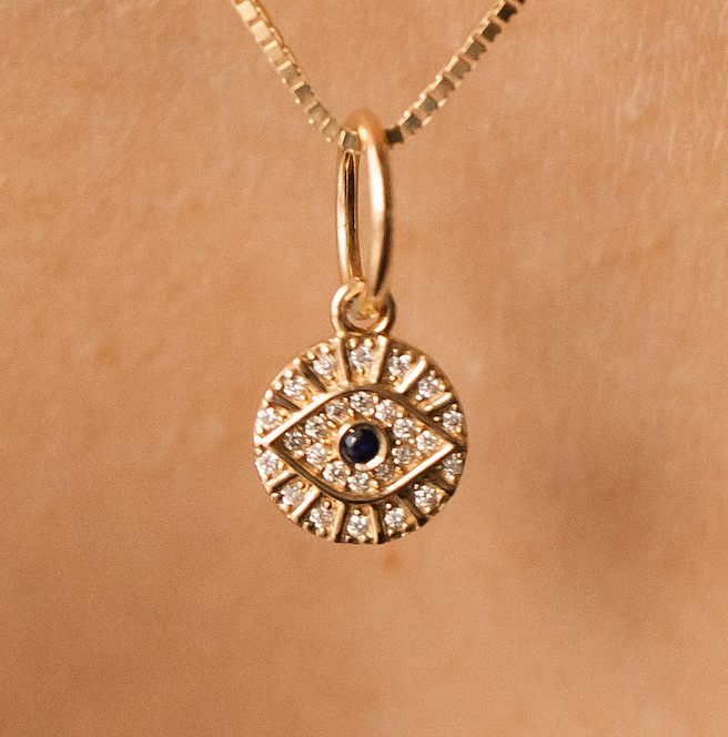 ROUND DIAMOND EVIL EYE PROTECTION CHARM