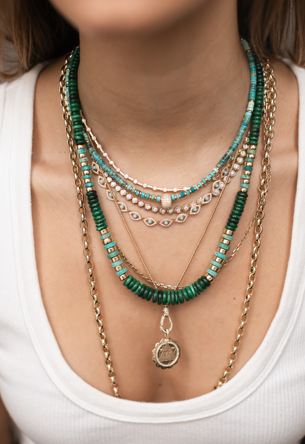 MALACHITE AND OPAL NECKLACE