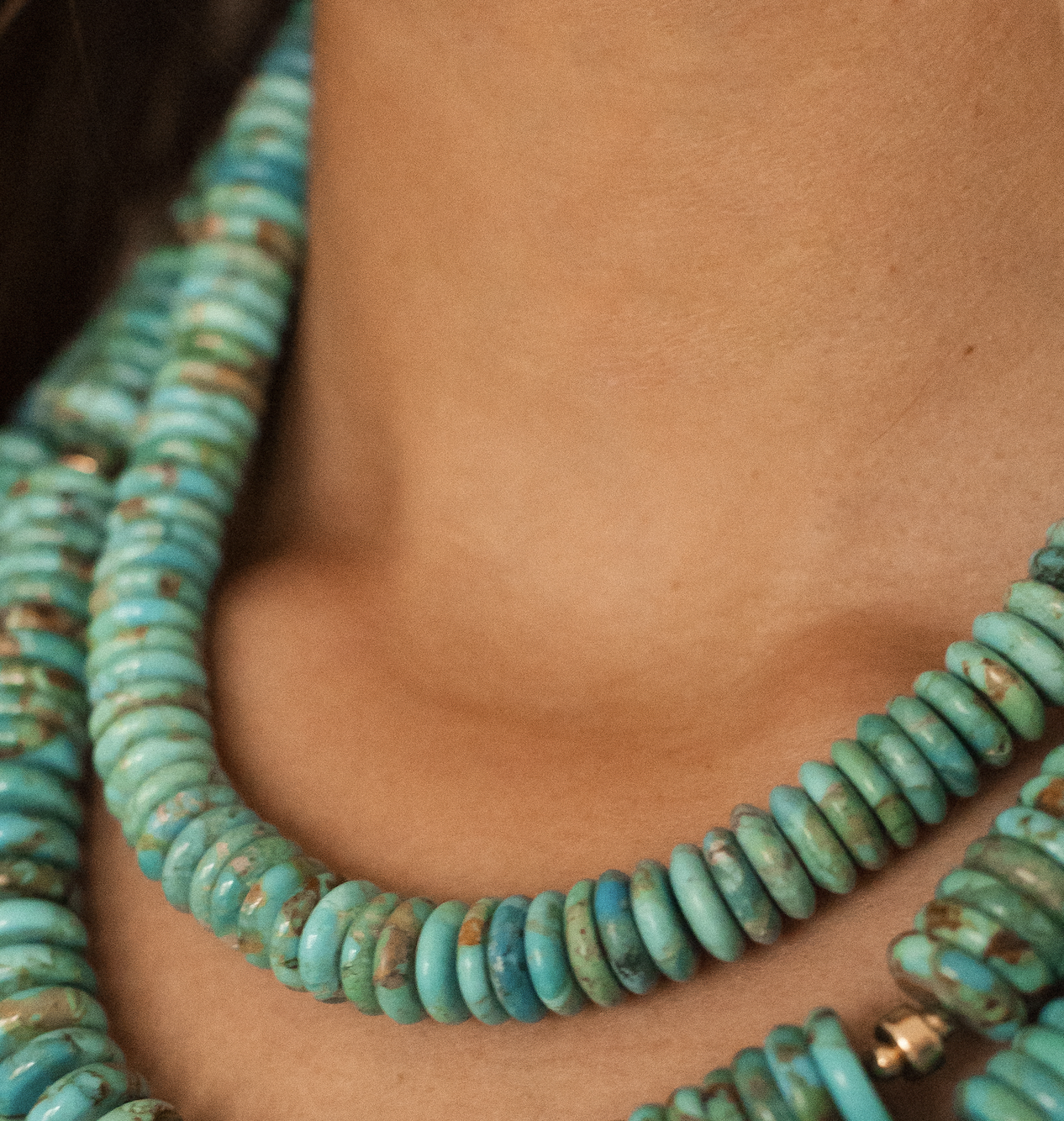 12MM TURQUOISE WAFFER NECKLACE