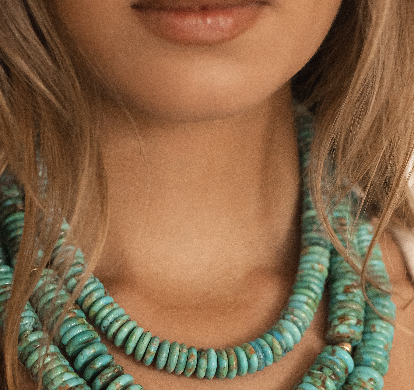 12MM TURQUOISE WAFFER NECKLACE
