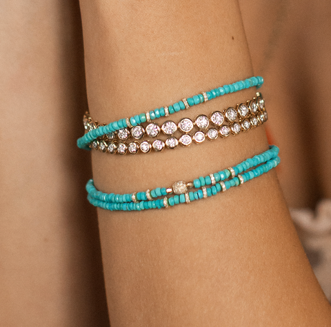 TURQUOISE AND DIAMOND BRACELETS