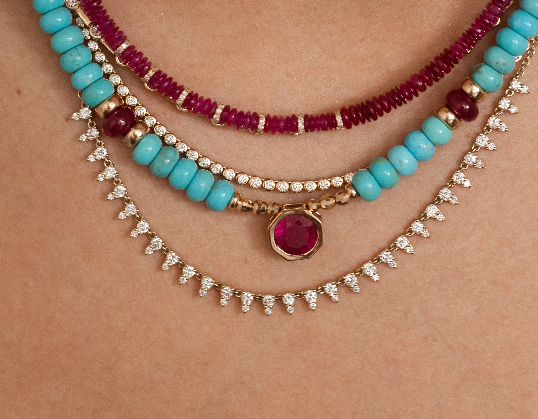 THE DIAMOND DROP PETAL NECKLACE