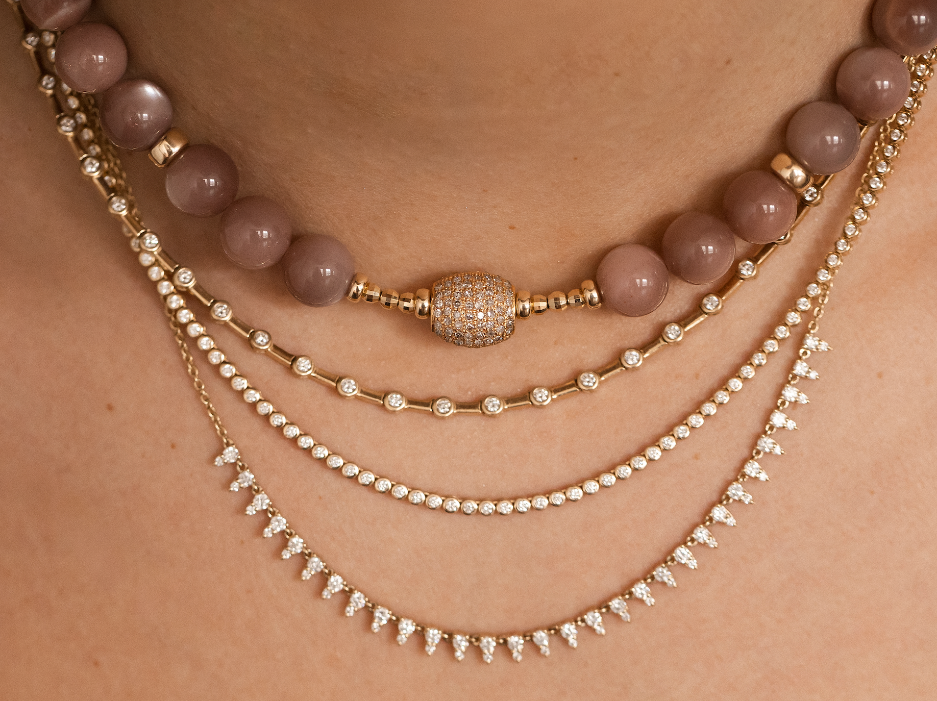 THE DIAMOND DROP PETAL NECKLACE