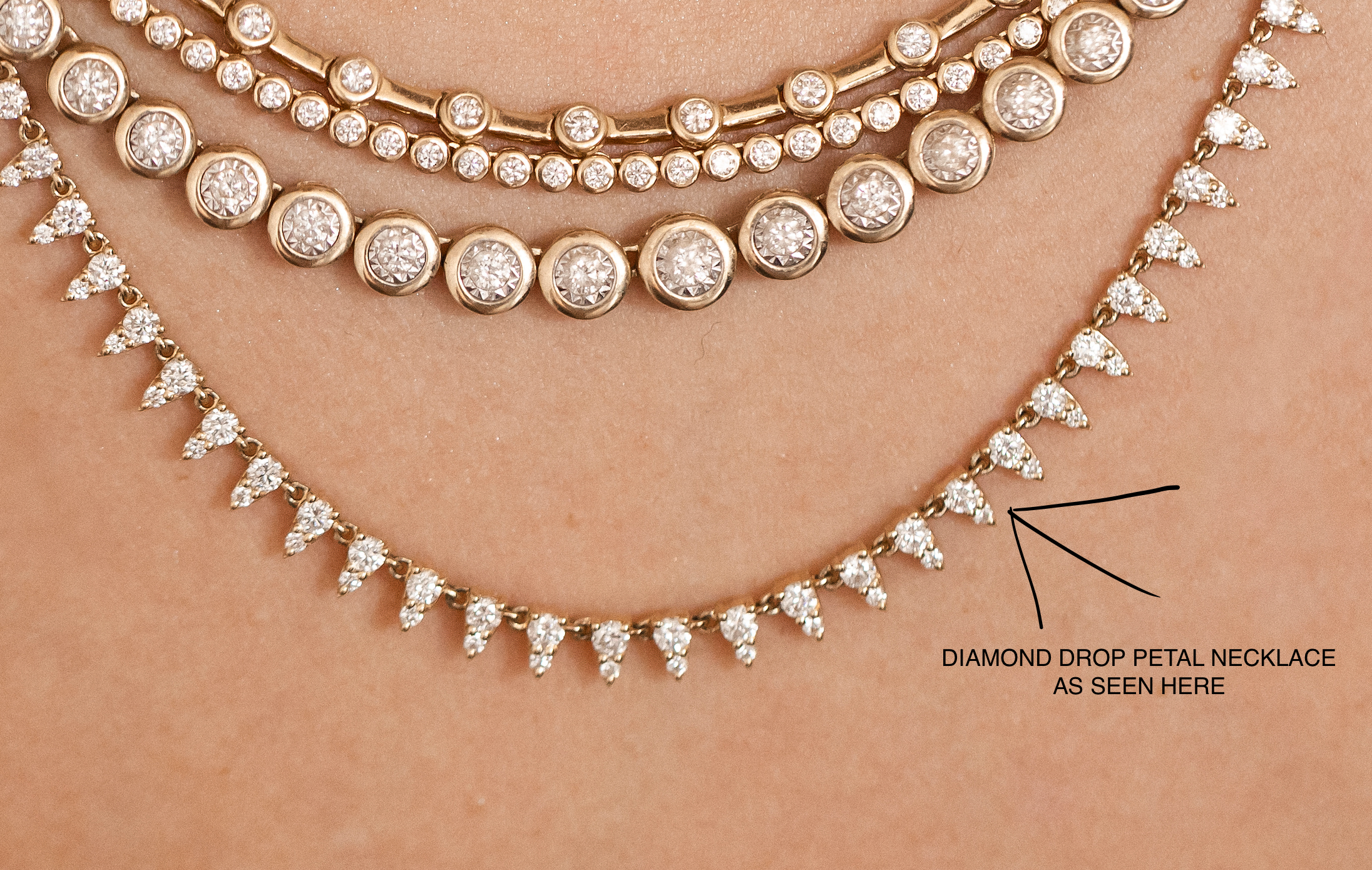 THE DIAMOND DROP PETAL NECKLACE