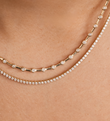 DIAMOND DROP 3 PRONG SPARKLE NECKLACE
