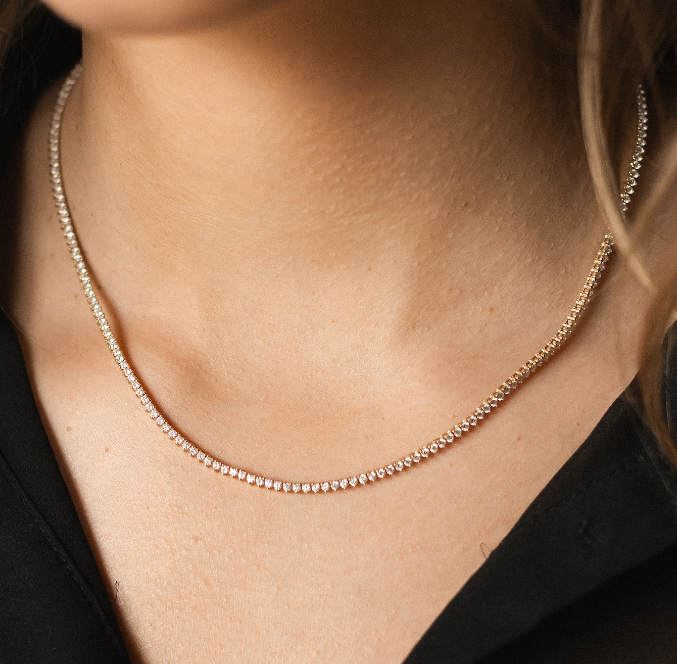 DIAMOND DROP 3 PRONG SPARKLE NECKLACE