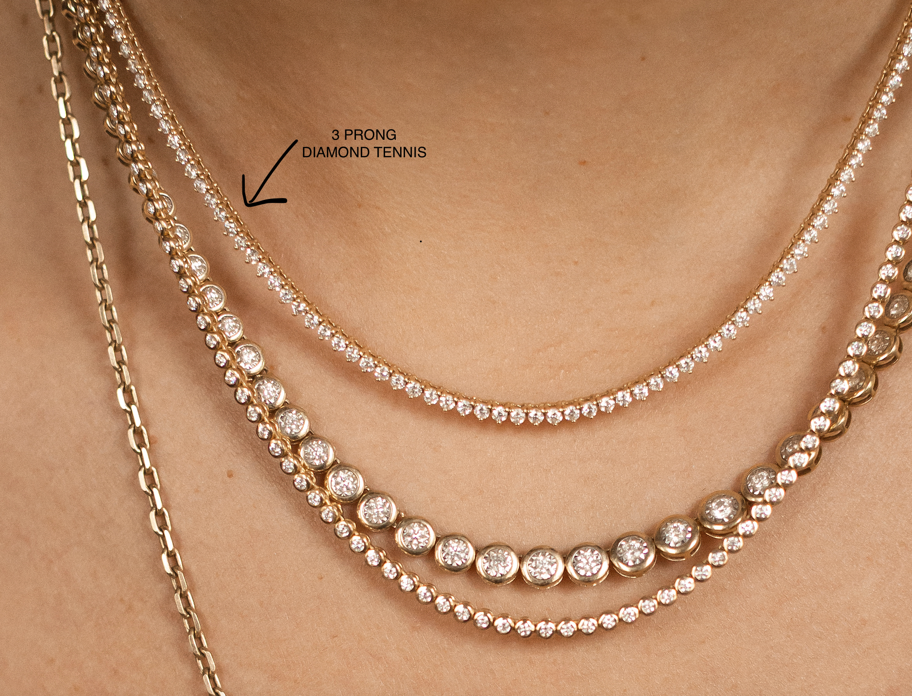 DIAMOND DROP 3 PRONG SPARKLE NECKLACE