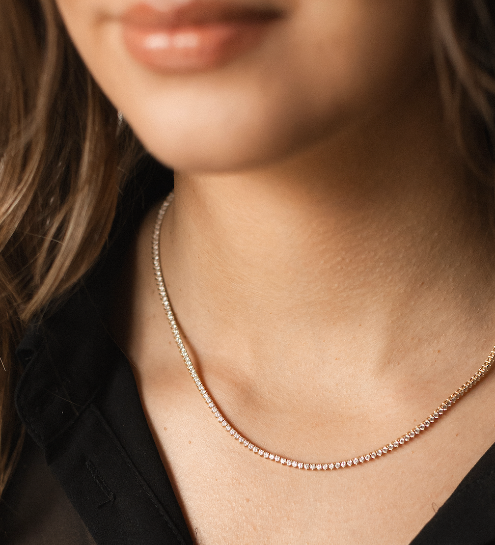 DIAMOND DROP 3 PRONG SPARKLE NECKLACE