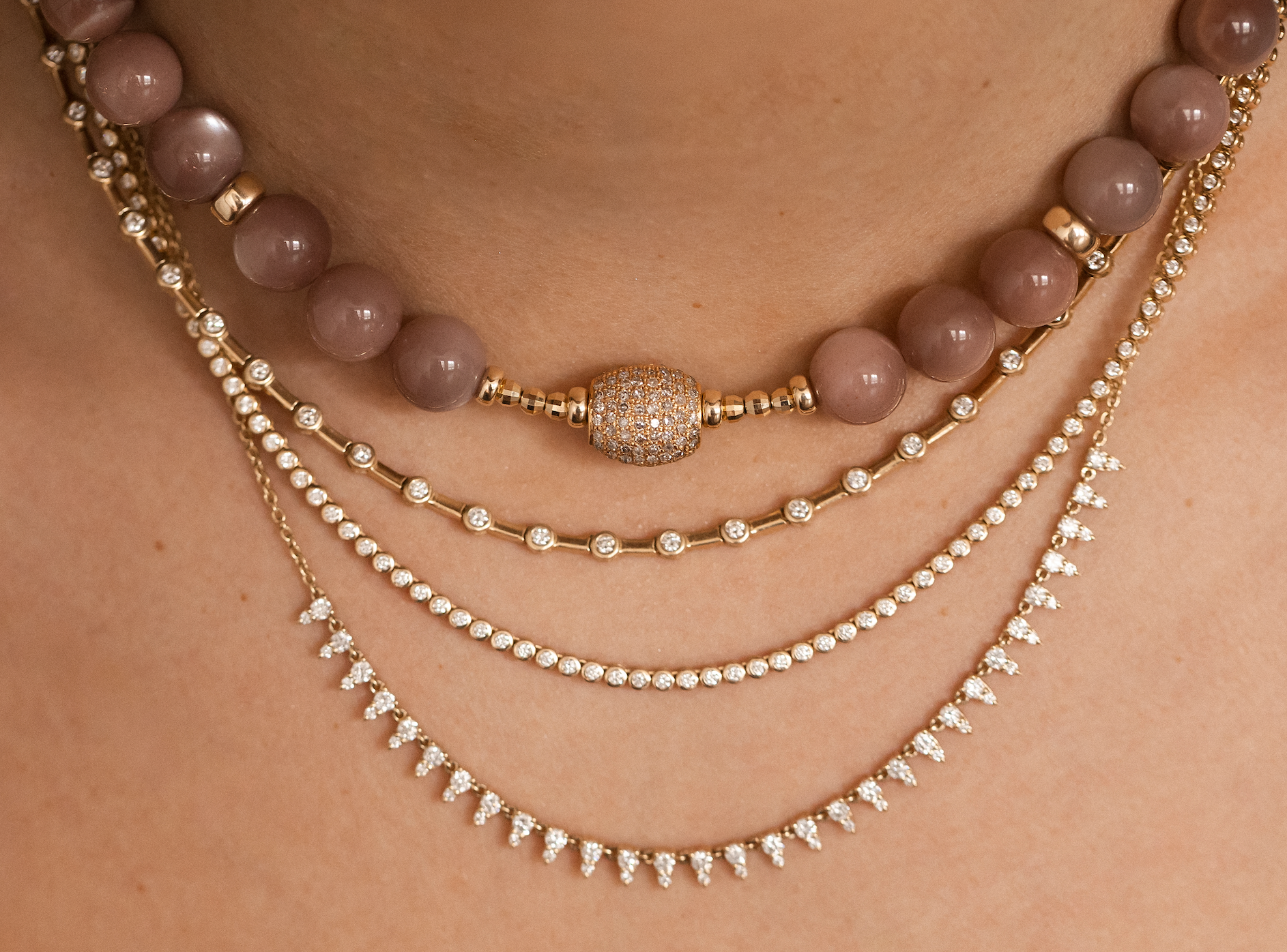 BEZEL DIAMOND TENNIS NECKLACE