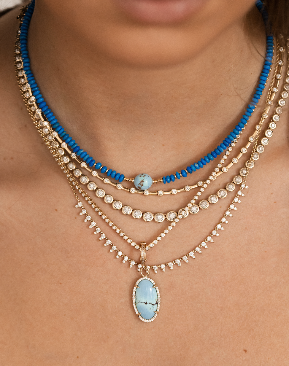 BEZEL DIAMOND TENNIS NECKLACE