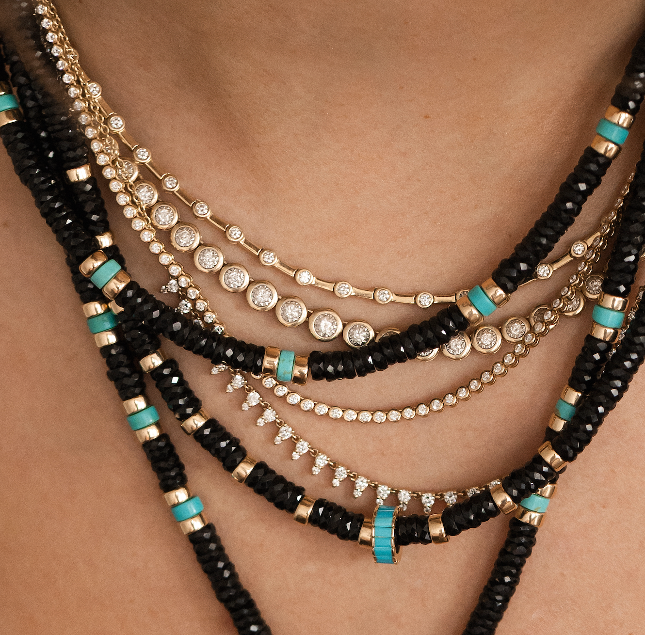 BEZEL DIAMOND TENNIS NECKLACE