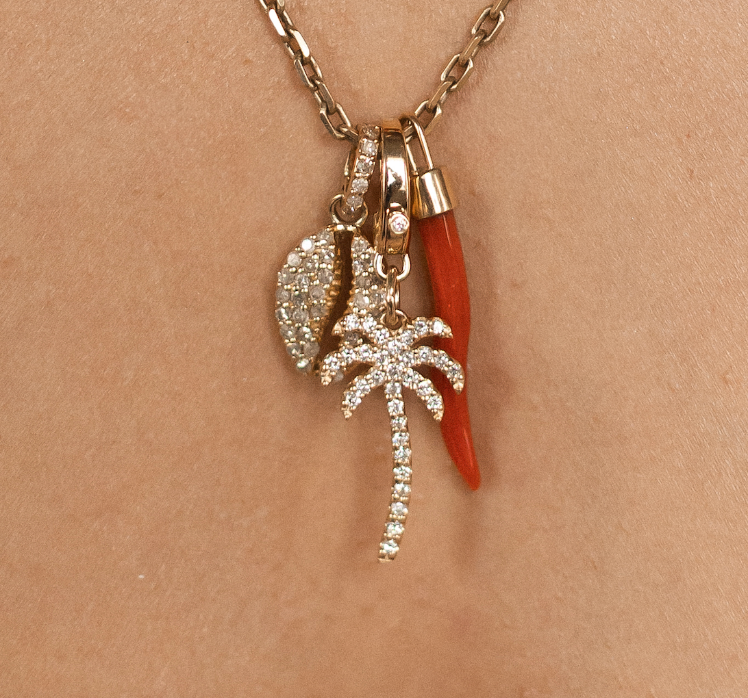 14k GOLD & DIAMOND PALM TREE