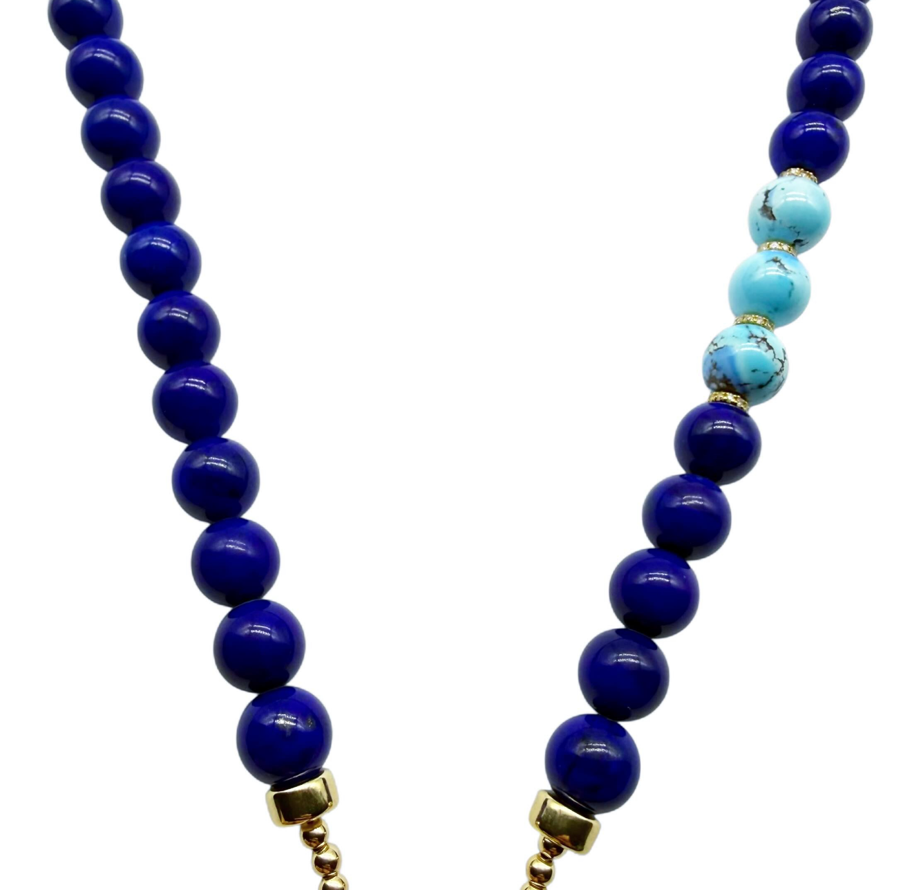 LAPIS & GOLDEN HILL TURQUOISE & DIAMOND NECKLACE