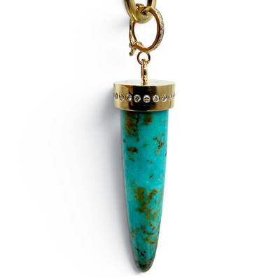 TURQUOISE & DIAMOND BULLET AMULET