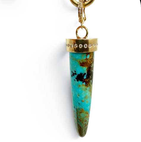 TURQUOISE & DIAMOND BULLET AMULET
