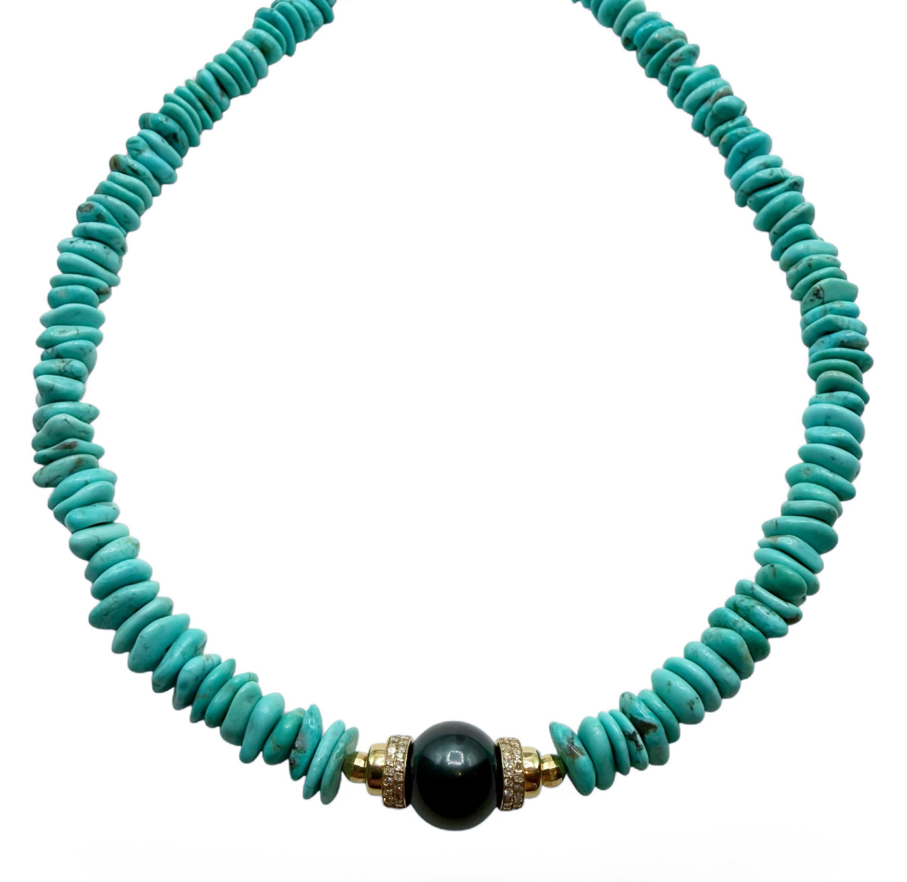 TURQUOISE AND TAHITIAN PEARL NECLKACE