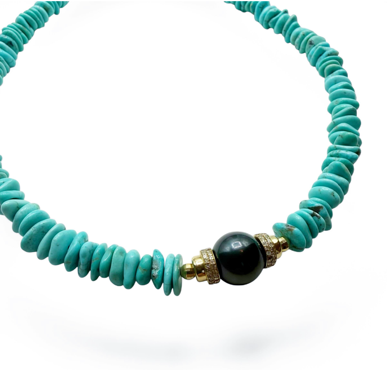 TURQUOISE AND TAHITIAN PEARL NECLKACE