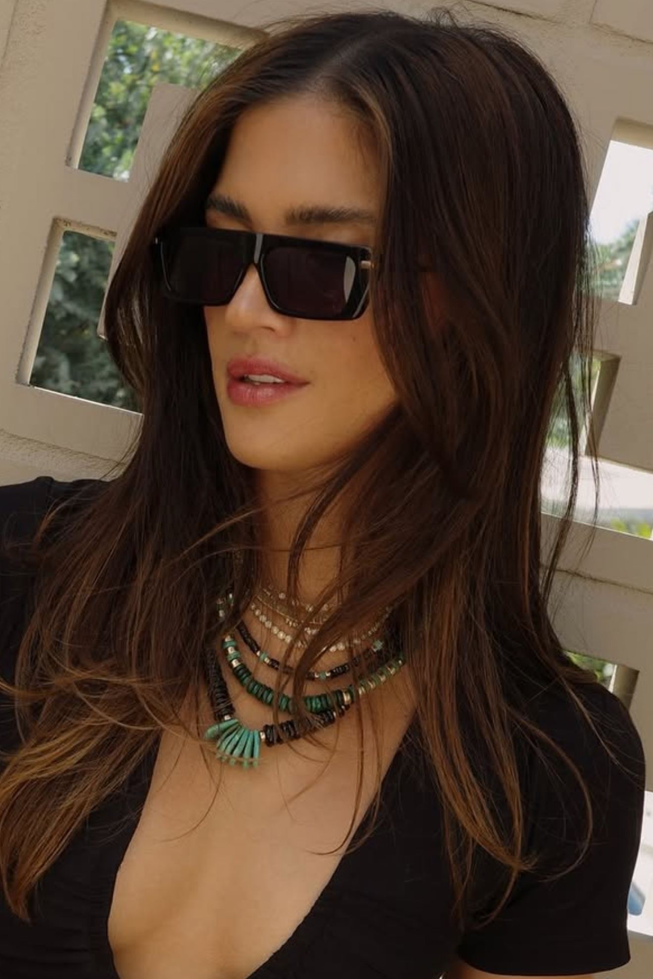 BLACK SPINEL AND TURQUOISE NECKLACE