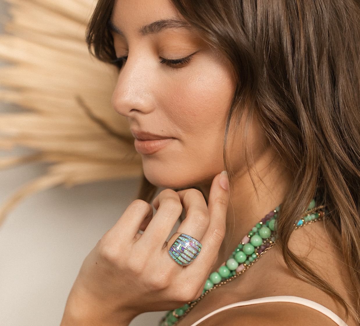 SILVER & OPAL DOME RING